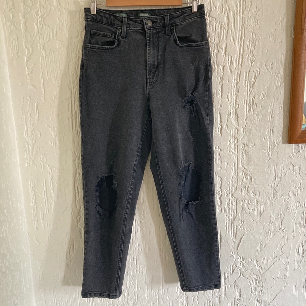 Wild Fable Black Super High Rise Tapered Distressed Skinny Jeans Size 8